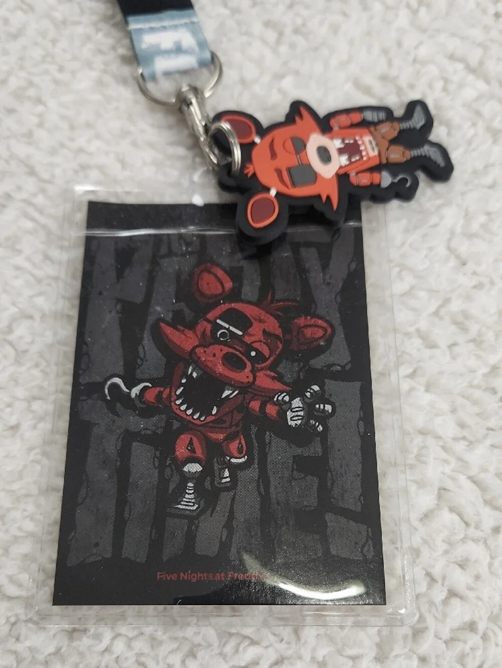 Foxy Five Nights At Freddys Black Red Character Lanyard with Badge Holder